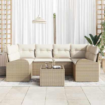 Set Divano da Giardino Beige 55 x 55 x 37 cm polyrattan