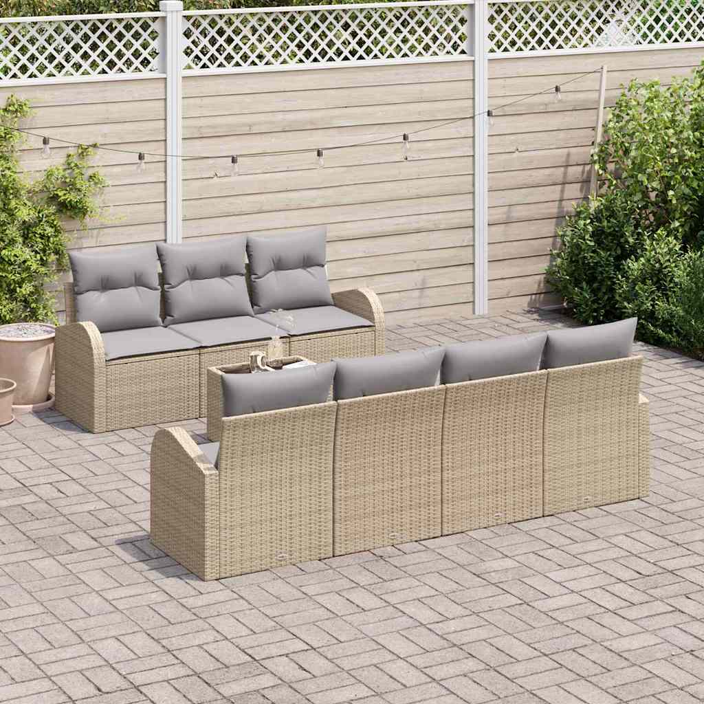 Set Divano da Giardino Beige 55 x 55 x 37 cm polyrattan