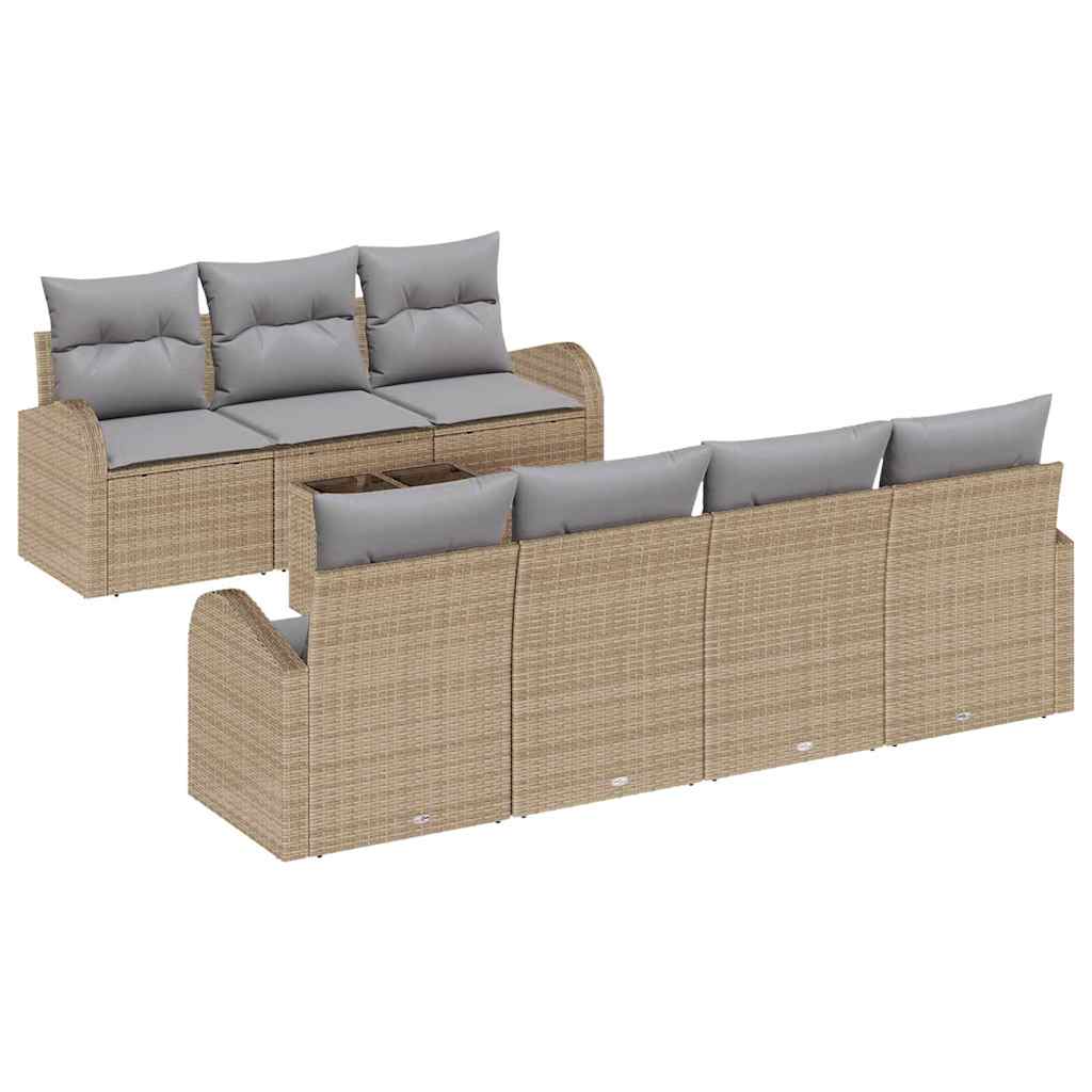 Set Divano da Giardino Beige 55 x 55 x 37 cm polyrattan