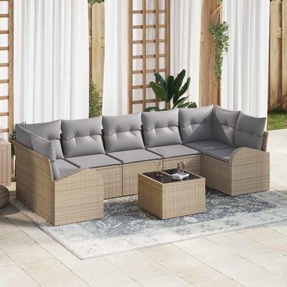 Set Divano da Giardino Beige 55 x 55 x 37 cm polyrattan