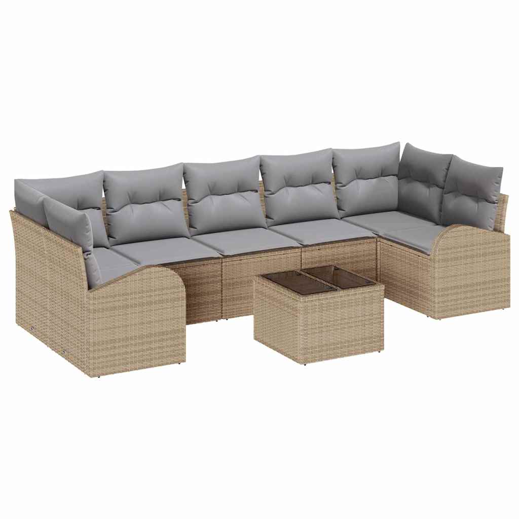 Set Divano da Giardino Beige 55 x 55 x 37 cm polyrattan