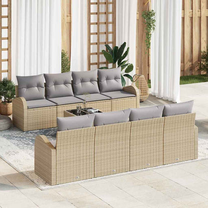 Set Divano da Giardino Beige 55 x 55 x 37 cm polyrattan