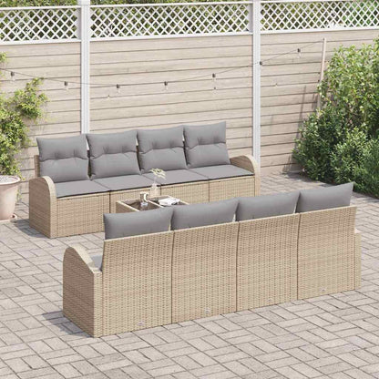Set Divano da Giardino Beige 55 x 55 x 37 cm polyrattan