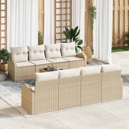 Set Divano da Giardino Beige 55 x 55 x 37 cm polyrattan