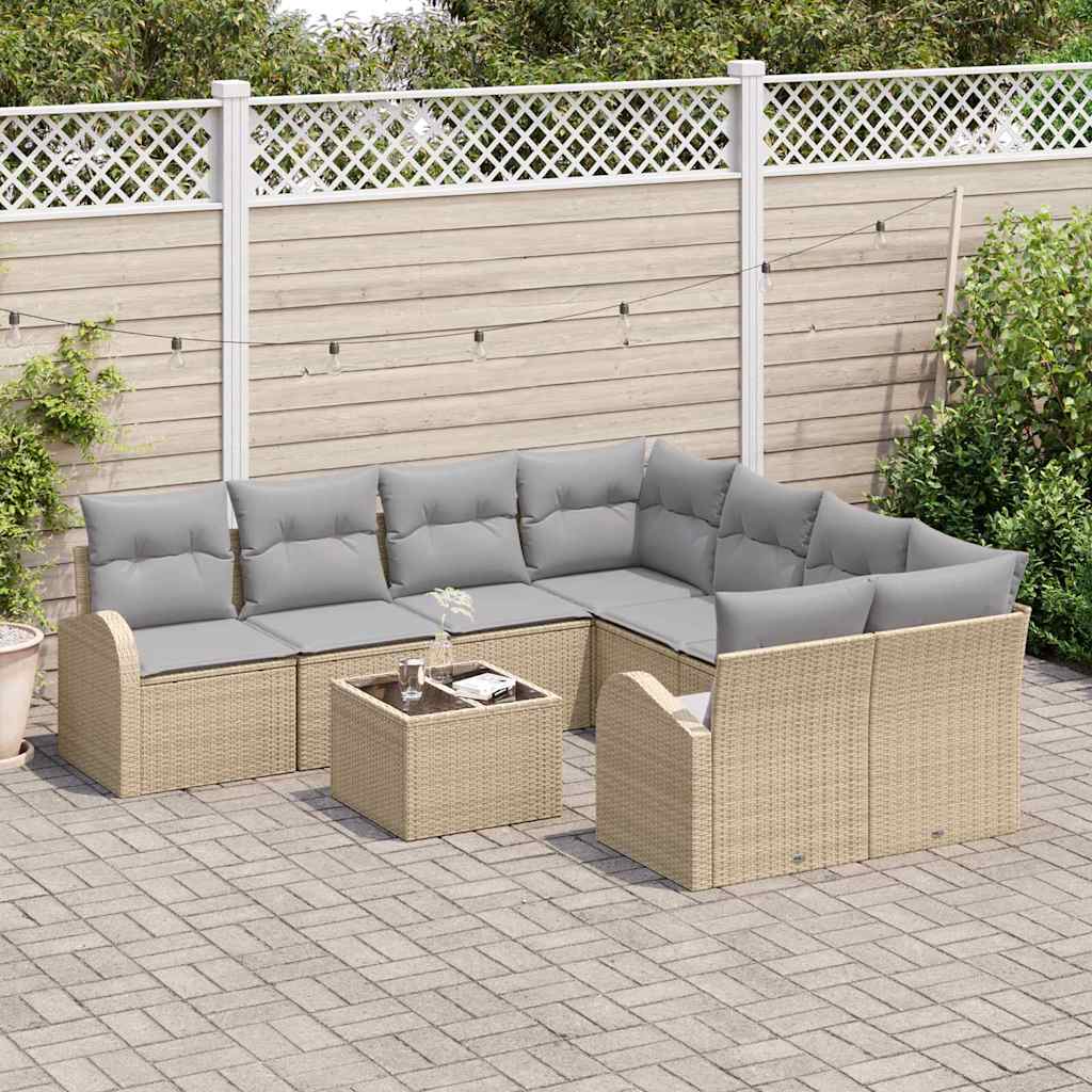 Set Divano da Giardino Beige 55 x 55 x 37 cm polyrattan