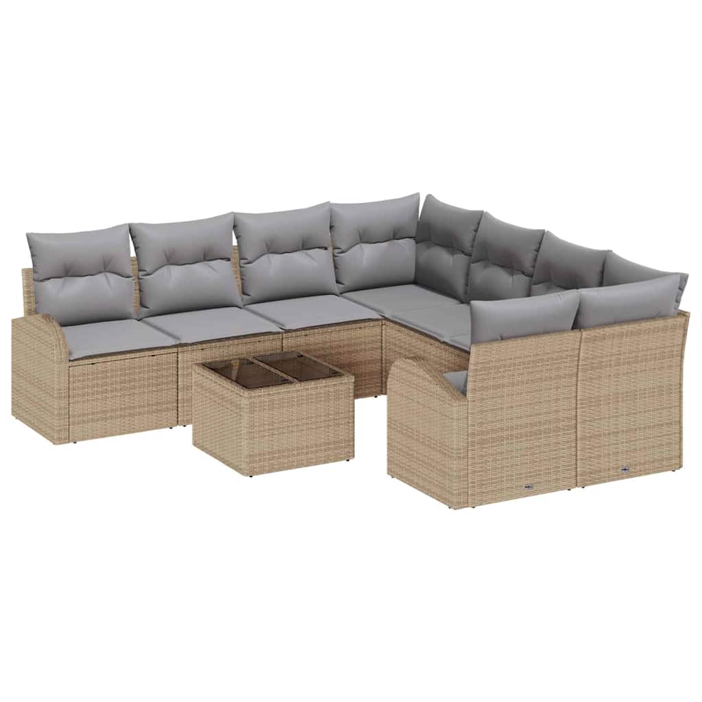 Set Divano da Giardino Beige 55 x 55 x 37 cm polyrattan
