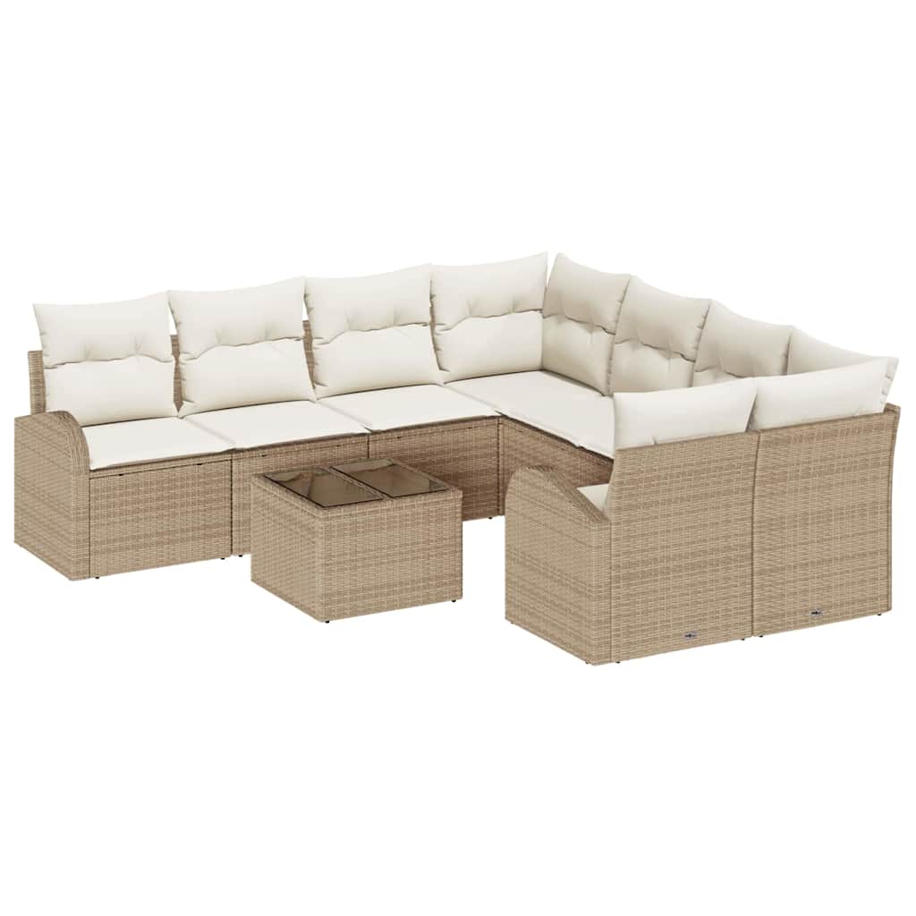 Set Divano da Giardino Beige 55 x 55 x 37 cm polyrattan