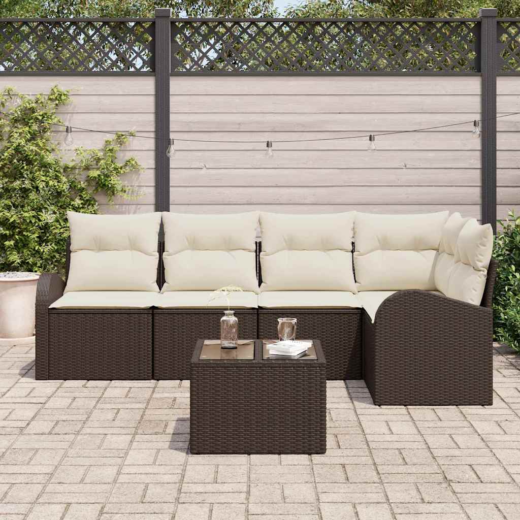 Set di divani con cuscino Marrone Poliestere