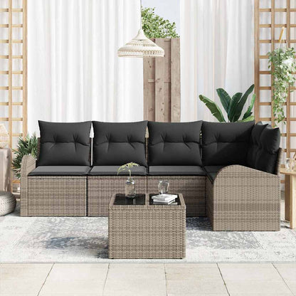 Set di divani con cuscino Grigio Poliestere