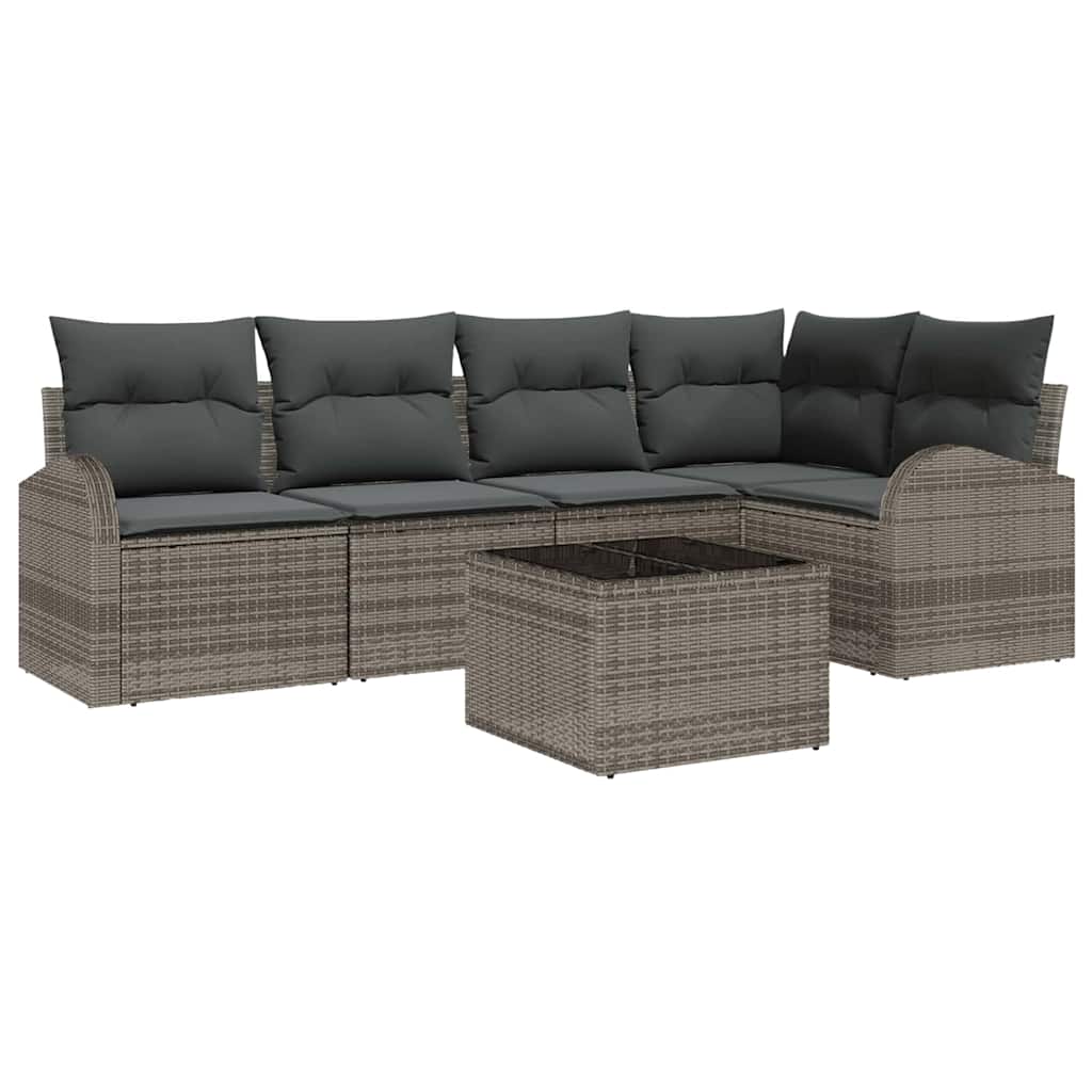 Set di divani con cuscino Grigio Poliestere