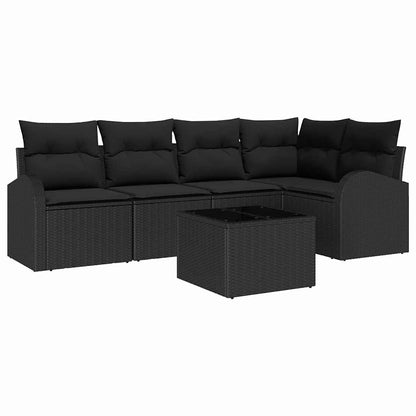Set di divani con cuscino Nero Poliestere