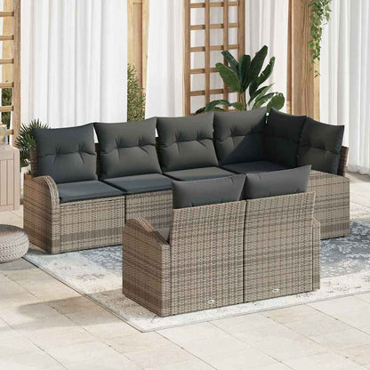 Set Divano da Giardino Grigio polyrattan