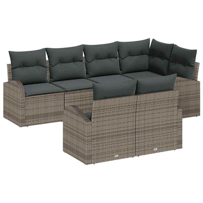 Set Divano da Giardino Grigio polyrattan