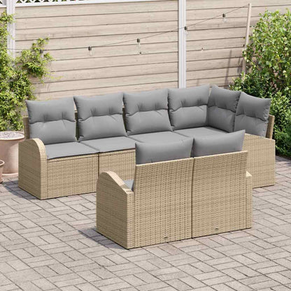 Set Divano da Giardino Beige polyrattan