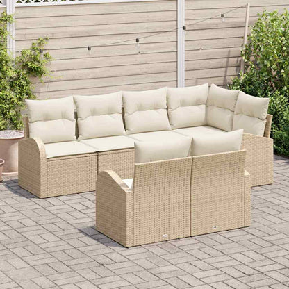 Set Divano da Giardino Beige polyrattan