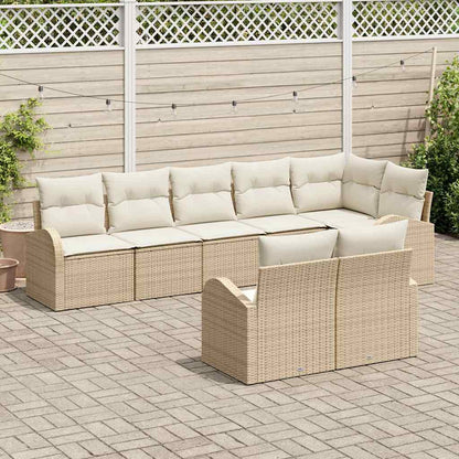 Set Divano da Giardino Beige e Crema 55 x 55 x 37 cm polyrattan