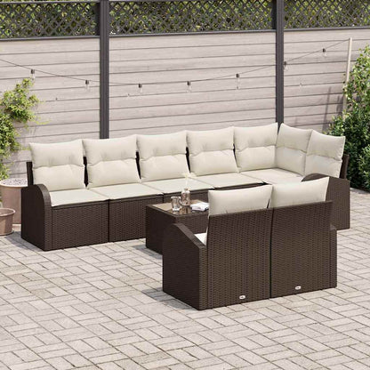 Set Divano da Giardino Marrone e Crema 55 x 55 x 37 cm