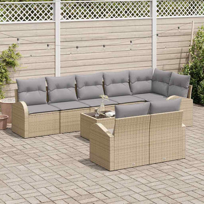 Set Divano da Giardino Beige e grigio 55 x 55 x 37 cm