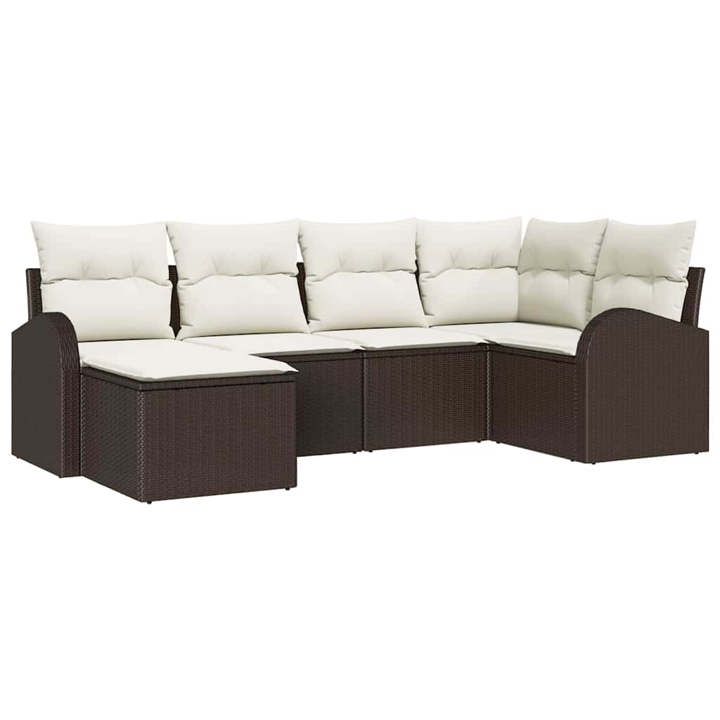 Set Divano da Giardino Marrone polyrattan