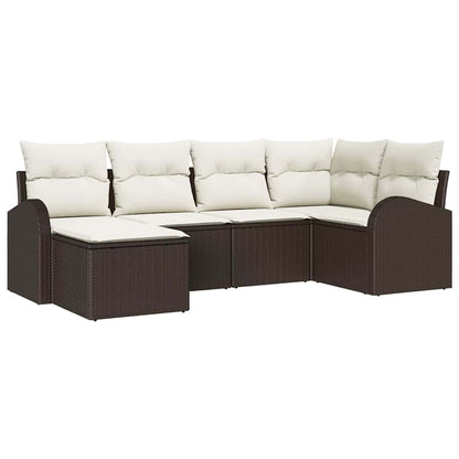 Set Divano da Giardino Marrone polyrattan