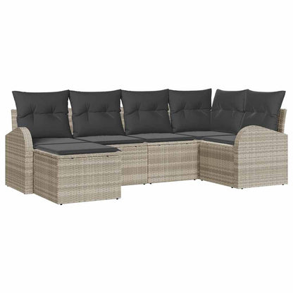 Set Divano da Giardino Grigio chiaro polyrattan