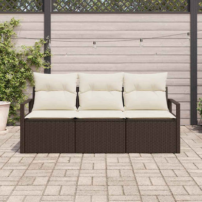 Set di divani 3 pcs Marrone polyrattan