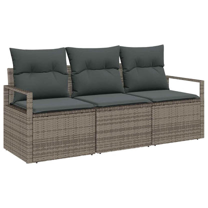 Set di divani 3 pcs Grigio polyrattan