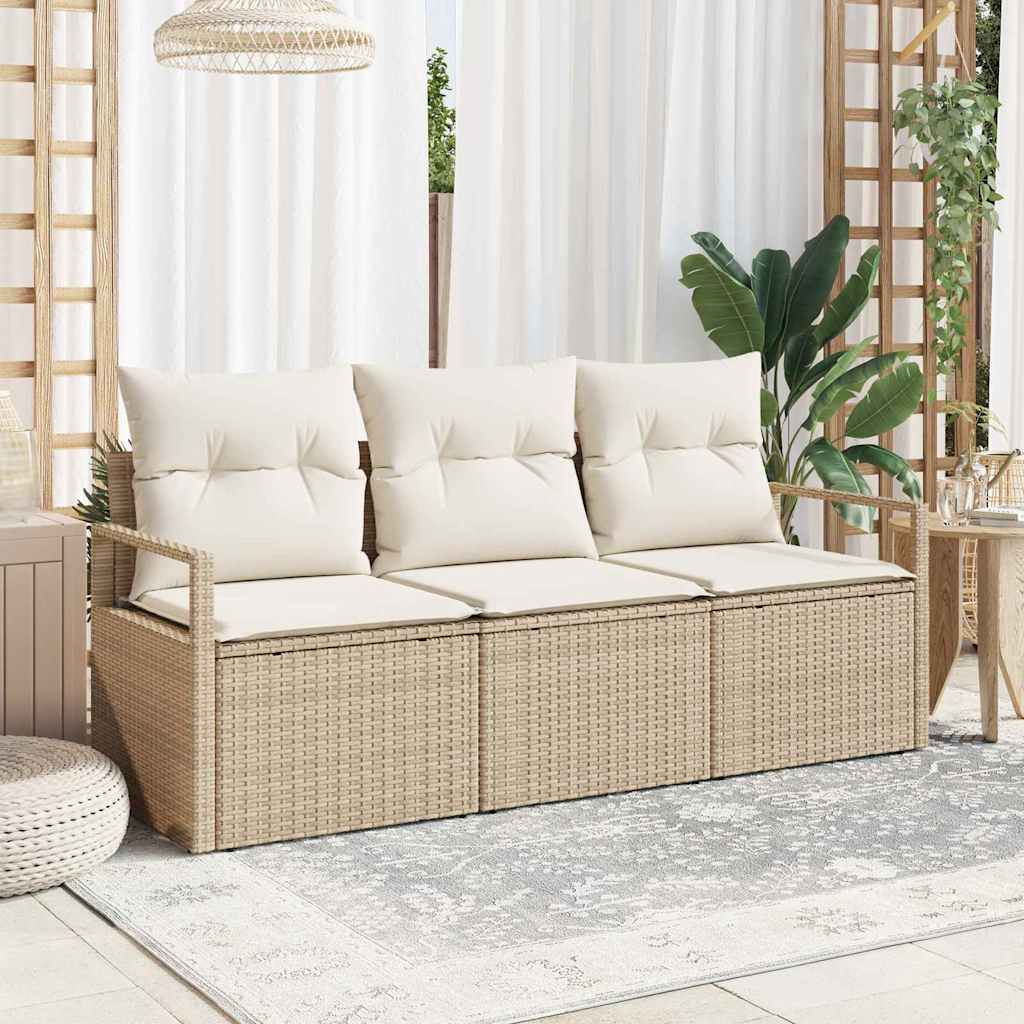 Set di divani 3 pcs Beige polyrattan