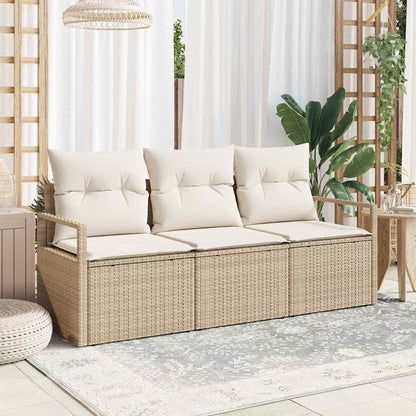 Set di divani 3 pcs Beige polyrattan