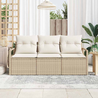 Set di divani 3 pcs Beige polyrattan