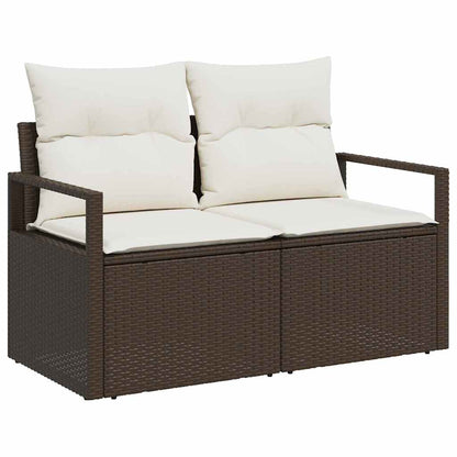 Set di divani 5 pcs Marrone e Crema polyrattan