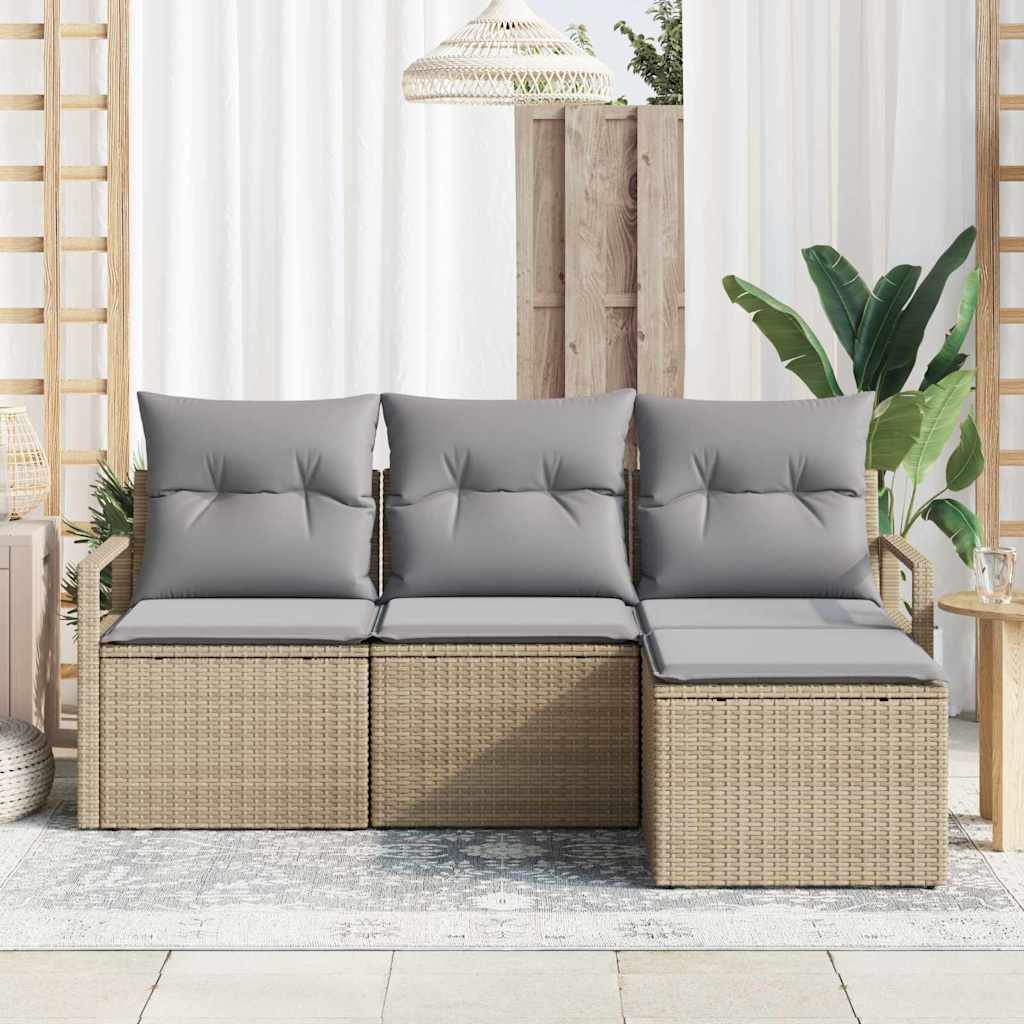 Set di divani 4 pcs Beige polyrattan