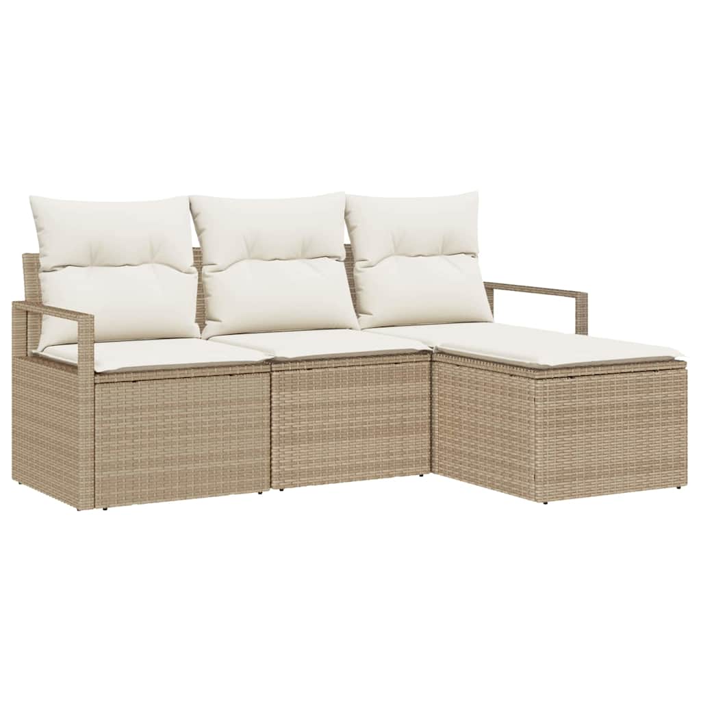 Set di divani 4 pcs Beige polyrattan