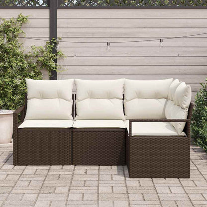 Set di divani 4 pcs Marrone polyrattan