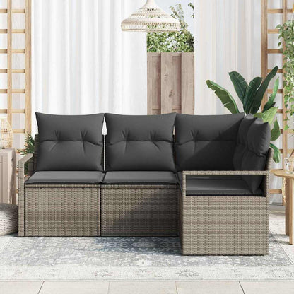 Set di divani 4 pcs Grigio polyrattan