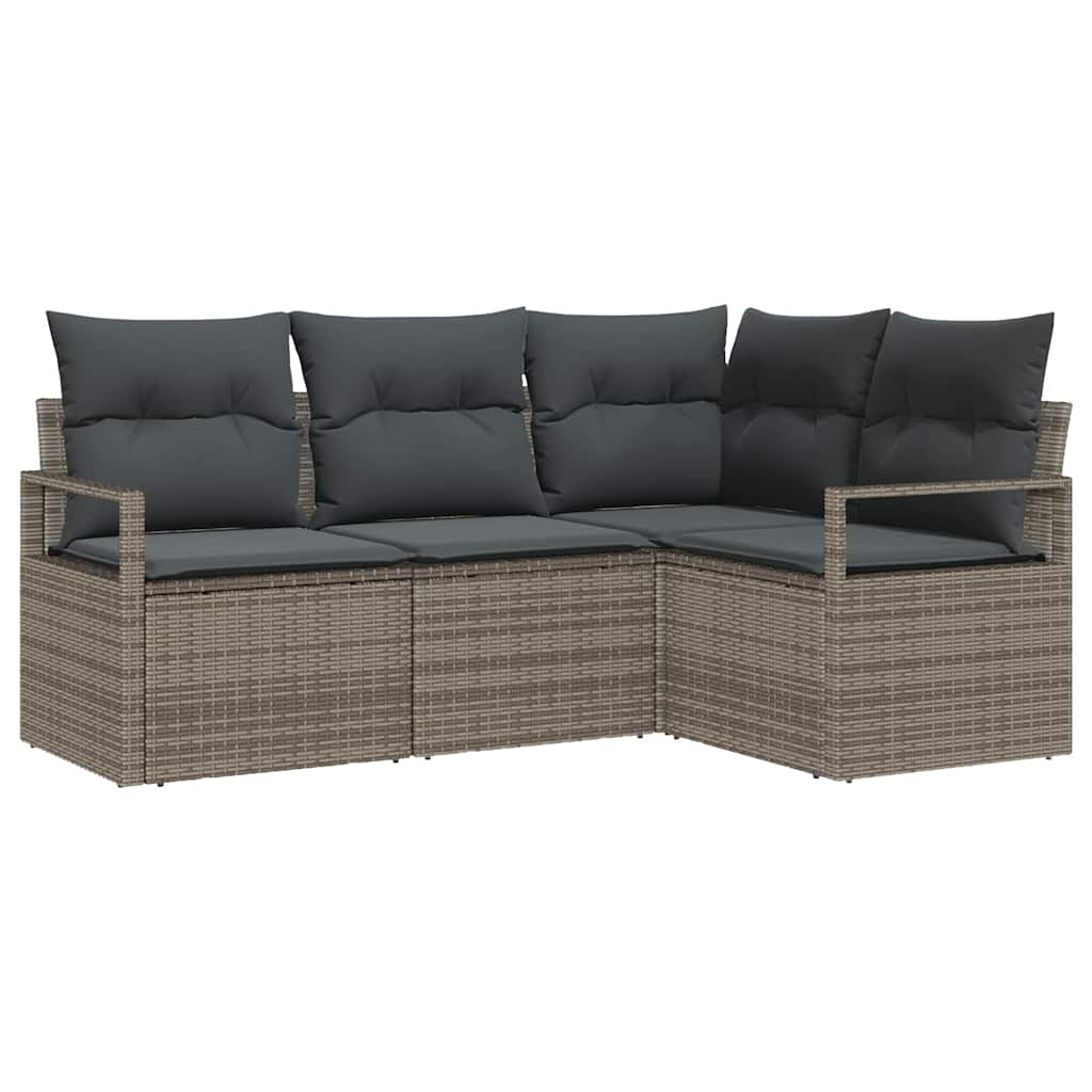 Set di divani 4 pcs Grigio polyrattan