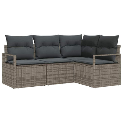 Set di divani 4 pcs Grigio polyrattan