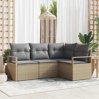 Set di divani 4 pcs Beige polyrattan
