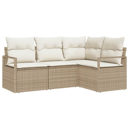 Set di divani 4 pcs Beige polyrattan