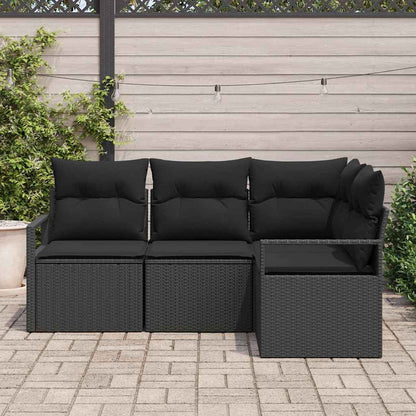 Set di divani 4 pcs Nero polyrattan
