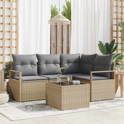 Set di divani 5 pcs Beige polyrattan
