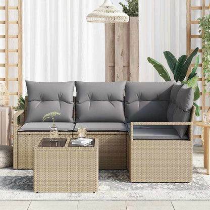 Set di divani 5 pcs Beige polyrattan