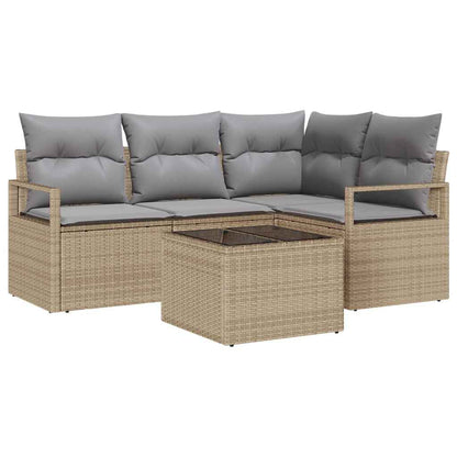 Set di divani 5 pcs Beige polyrattan