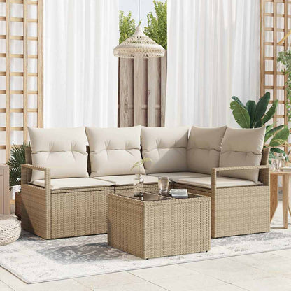 Set di divani 5 pcs Beige polyrattan