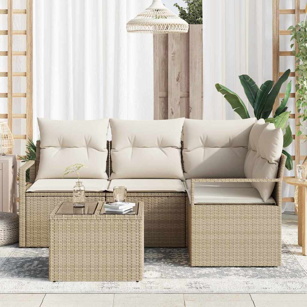 Set di divani 5 pcs Beige polyrattan