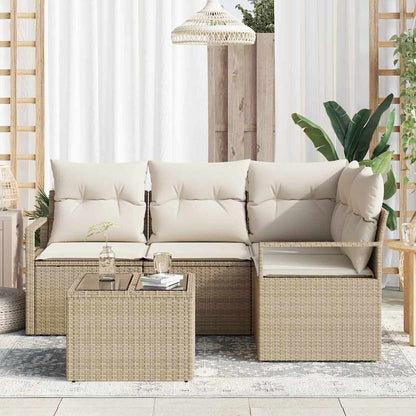 Set di divani 5 pcs Beige polyrattan