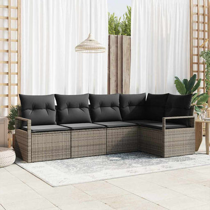 Set di divani 5 pcs Grigio polyrattan