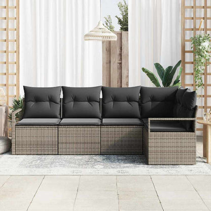 Set di divani 5 pcs Grigio polyrattan