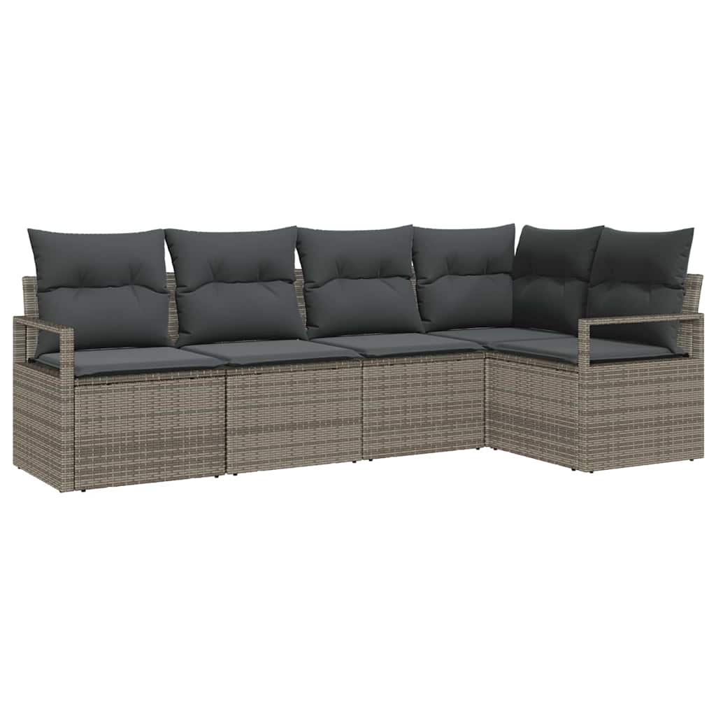 Set di divani 5 pcs Grigio polyrattan