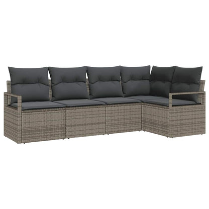 Set di divani 5 pcs Grigio polyrattan